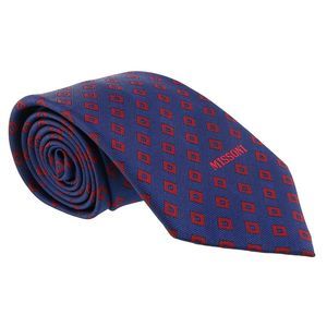 Missoni Diamond Blue/Red Woven 100% Silk Tie